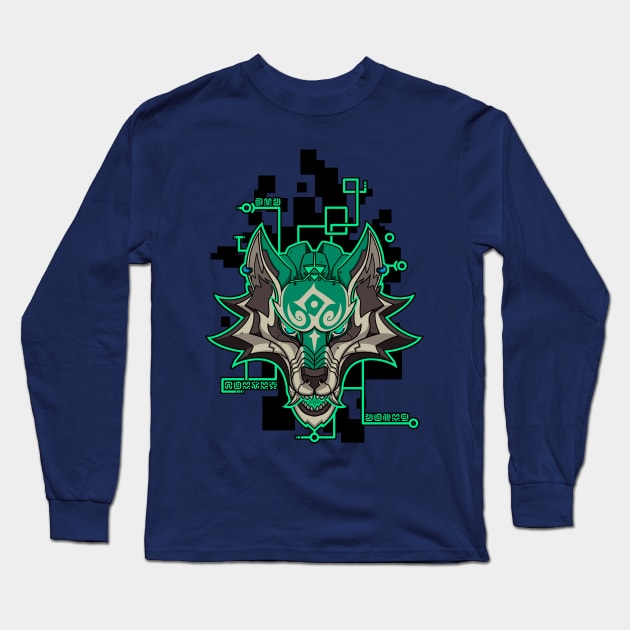 CyberWolf Hero Long Sleeve T-Shirt by TheTeenosaur